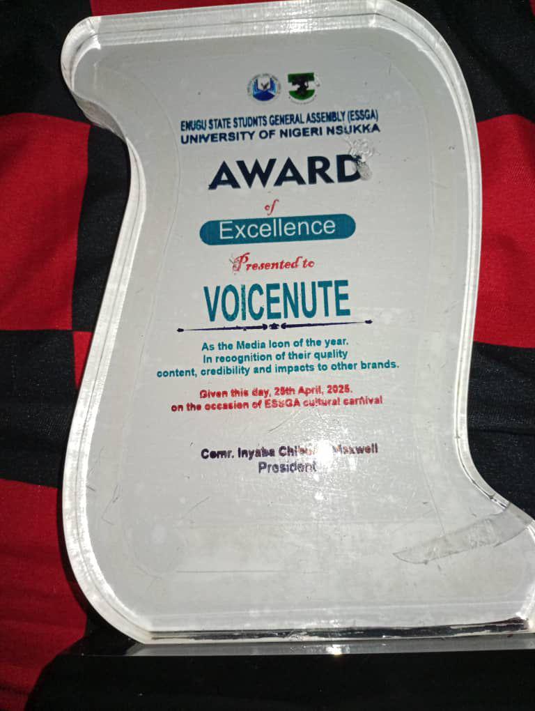 Voicenute Honored with Award of Excellence as Media Icon of the Year